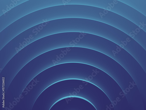 Fototapeta Naklejka Na Ścianę i Meble -  Blue circular abstract background for graphic design, book cover template, business brochure, website template design. 3D illustration.
