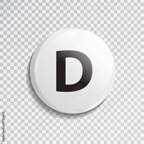 Vector realistic isolated dealer button for poker game on the transparent background. Concept of gambling and casino.
