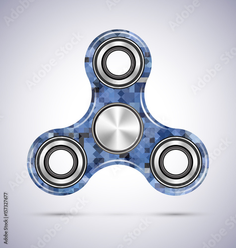 Spinner dark blue mosaic design illustration