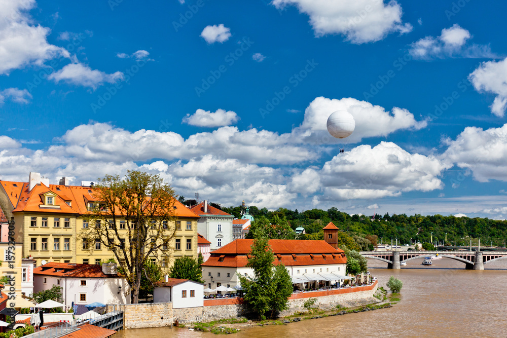 View of Mala Strana from the Charles Bridge in Prague, Czech Republic.