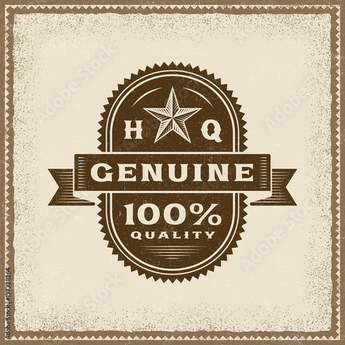 Vintage Genuine 100% Quality Label