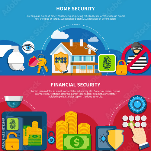 Security And Protection Banners Set