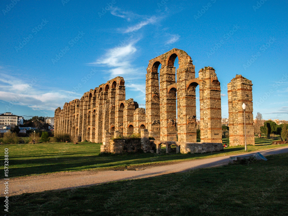 World famous roman Aqueduct of Merida, Spain