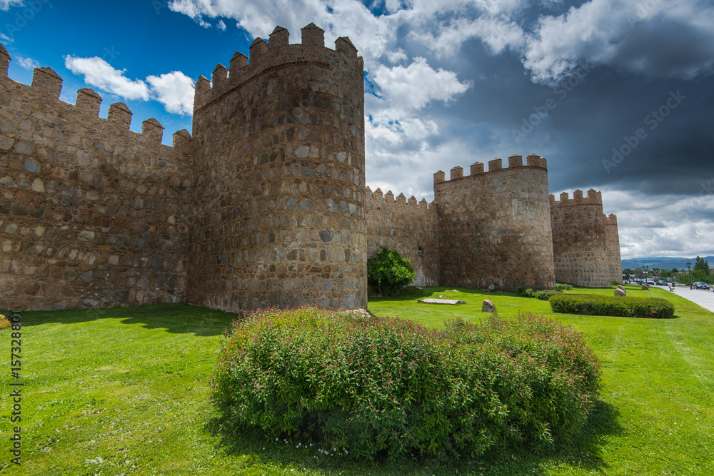 Ancient town Avila protected by walls