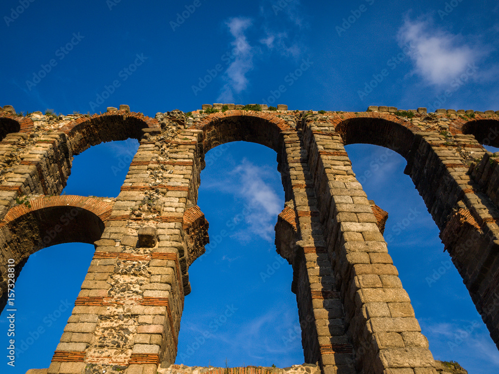 World famous roman Aqueduct of Merida, Spain