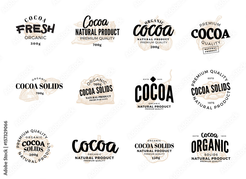 Fototapeta premium Cocoa Logo Set