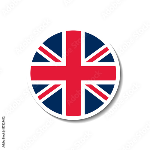 united kingdom rounded flag button with dropped shadow