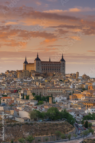Fotografie close view on Alcazar in Toledo,Spain at sunset