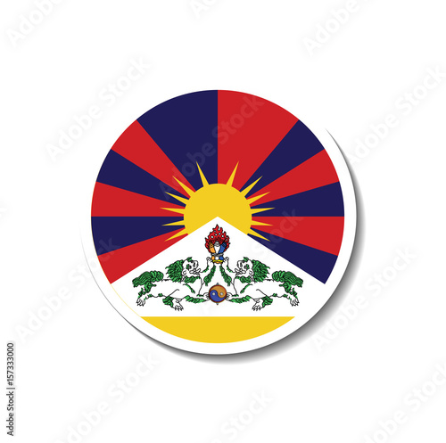 tibetan rounded flag with dropped shadow