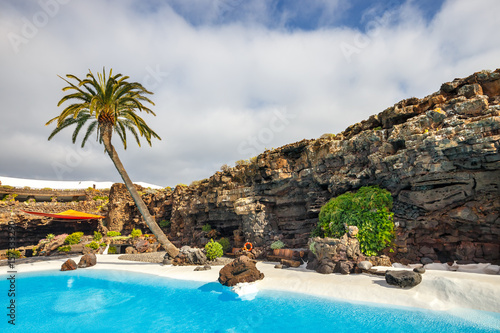 Jameos del Agua pool in volcanic cave  Lanzarote  Canary Islands  Spain