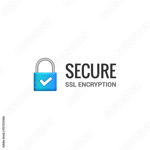 Secure internet connection SSL icon. Isolated secured lock access to internet illustration design. SSL safe guard