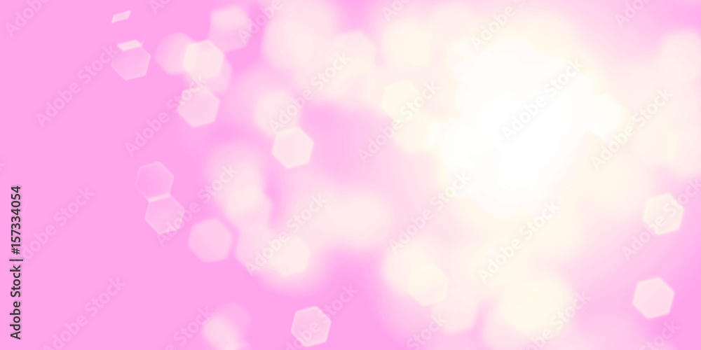 Fototapeta premium hexagon bokeh effect background banner in shades of pink