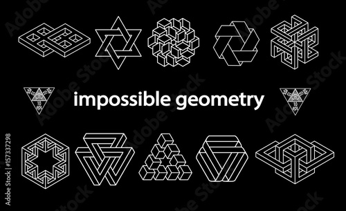 Impossible geometry symbols vector set.