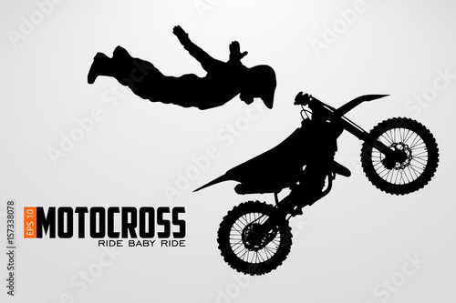Motocross drivers silhouette. Vector illustration