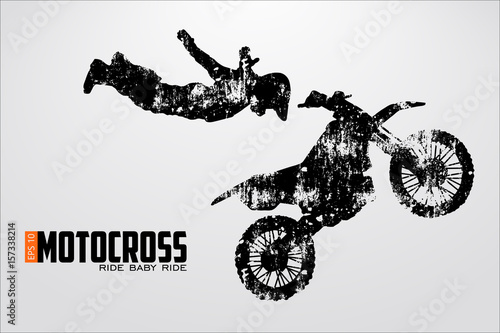 Motocross drivers silhouette. Vector illustration