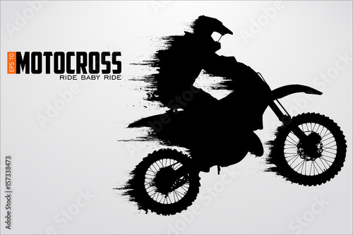 Motocross drivers silhouette. Vector illustration