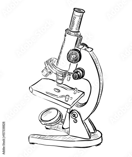 Symbol of Microscope  -  Research Icon Concept -  Vector Illustration  