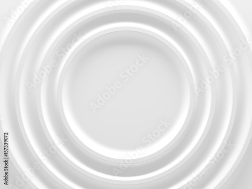 White clean circular abstract background for graphic design, book cover template, website design, application design. 3D illustration.
