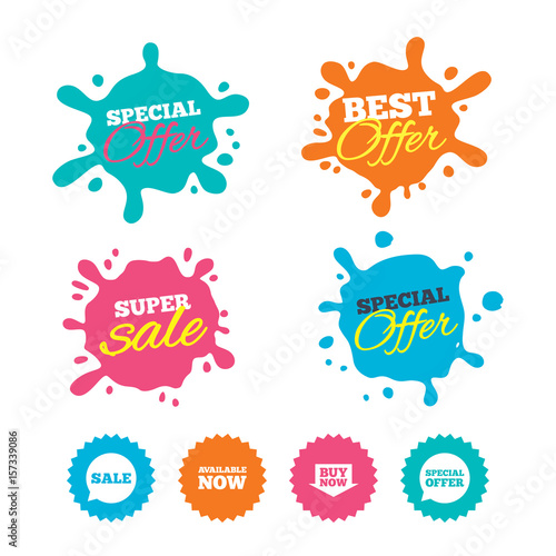 Sale icons. Special offer speech bubbles symbols.