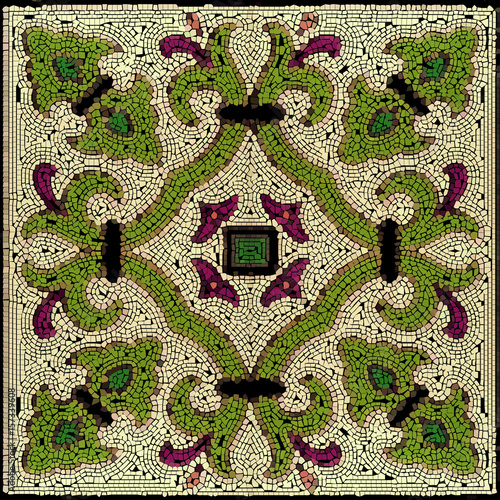 Vector  Ceramic Patterned Mosaic Smalt Majolica Illustration