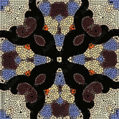 Vector  Ceramic Patterned Mosaic Smalt Majolica Illustration