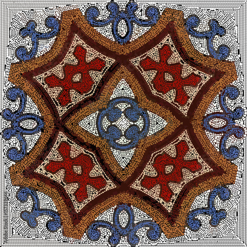 Vector  Ceramic Patterned Mosaic Smalt Majolica Illustration