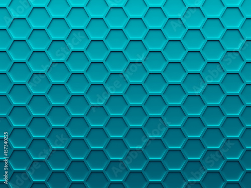 Blue hexagons. Scientific abstract background for web design, wallpaper, modern design, commercial banner and mobile application. 3D illustration.
