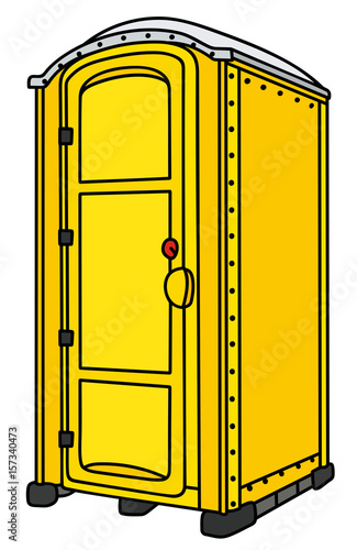 Yellow plastic mobile toilet