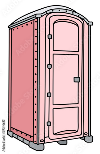 Pink plastic mobile toilet