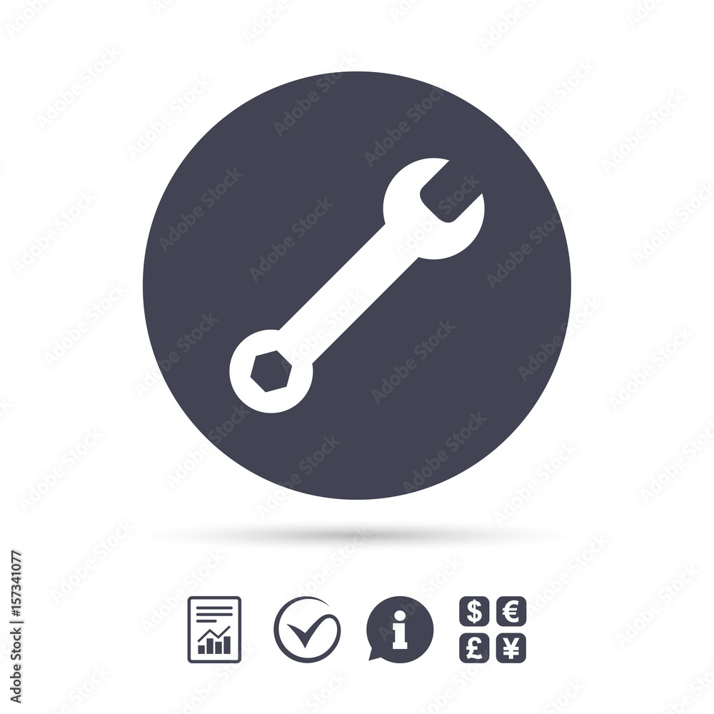 Wrench key sign icon. Service tool symbol. Wrench key sign icon. Service tool symbol.