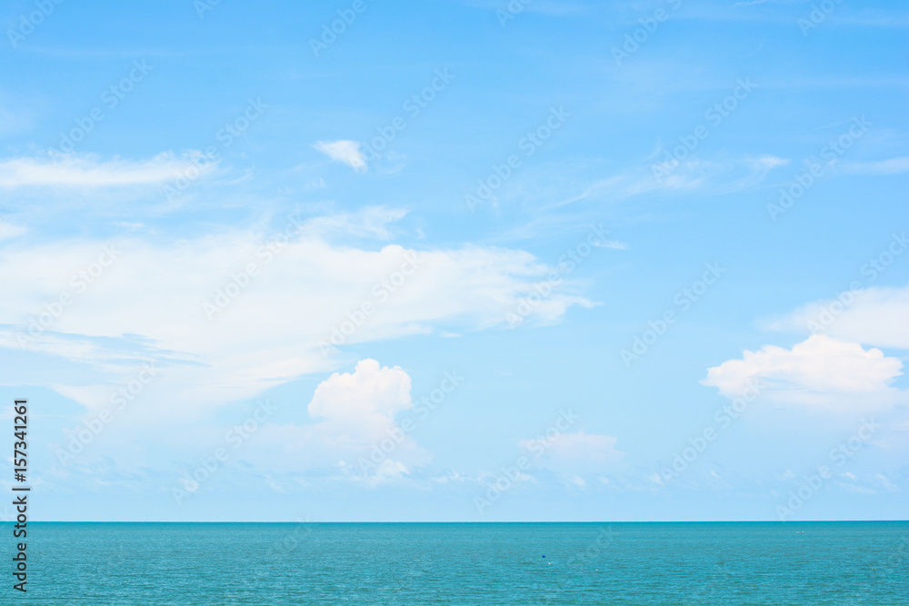 Thailand ocean - beautiful seascape sea horizon and blue sky, natural photo background