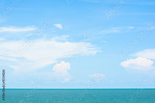 Thailand ocean - beautiful seascape sea horizon and blue sky, natural photo background
