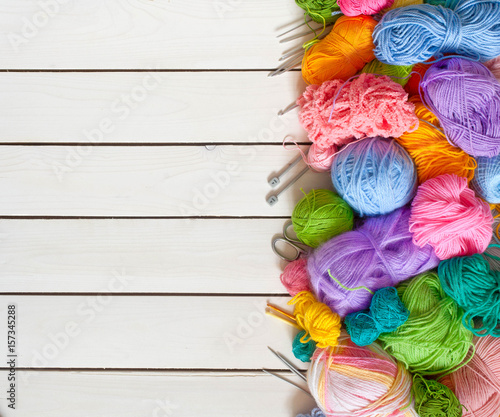 Konstfotografi Colored balls of yarn