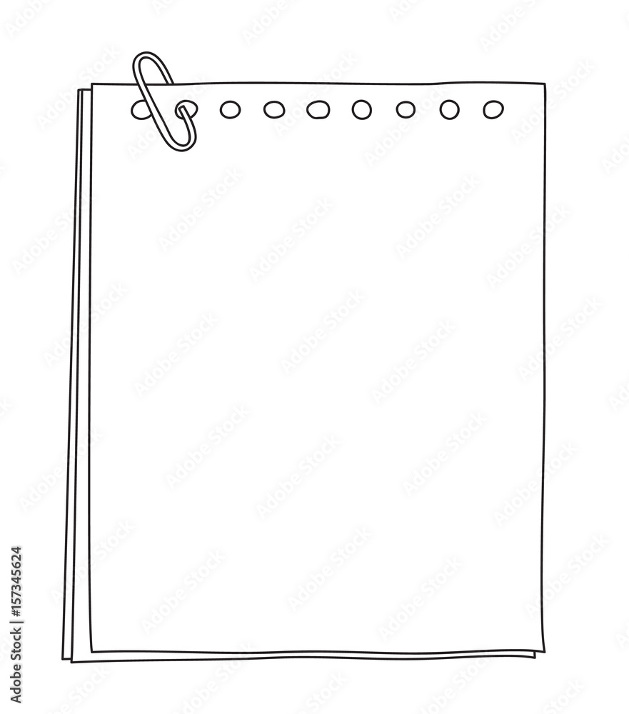 paper notebook hand drawn cute line art illustration paper notebook hand drawn cute line art illustration