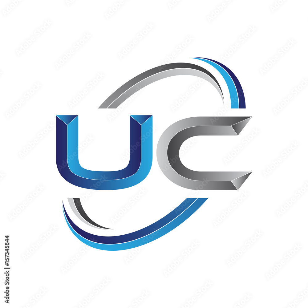 Simple initial letter logo modern swoosh UC Simple initial letter logo modern swoosh UC