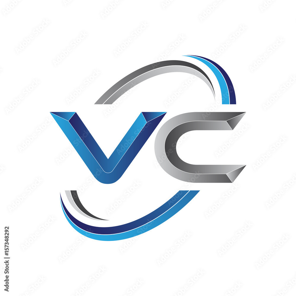 Simple initial letter logo modern swoosh VC Simple initial letter logo modern swoosh VC