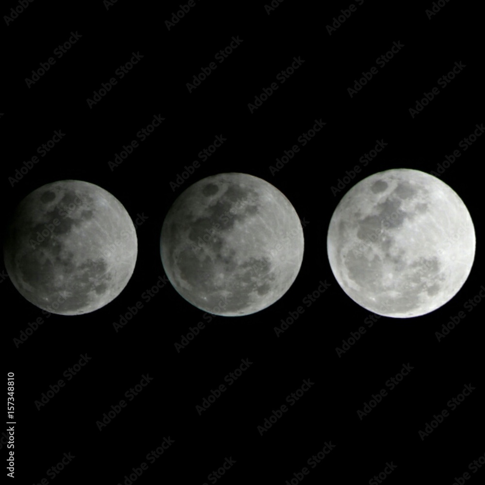 Fototapeta premium Full moon with partial eclipse