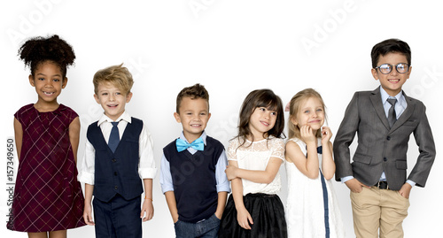 Gorup of Kids Standing In The Row