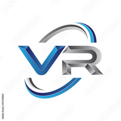 Simple initial letter logo modern swoosh VR