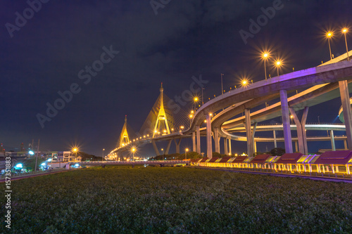 Bhumibol bridge across Cho Phraya river