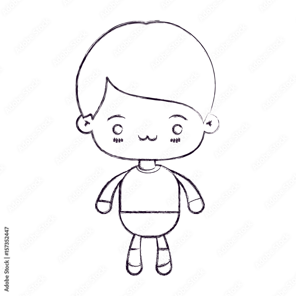 blurred thin silhouette of kawaii little boy with facial expression exhausted vector illustration blurred thin silhouette of kawaii little boy with facial expression exhausted vector illustration