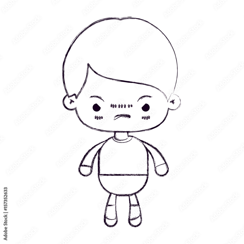 blurred thin silhouette of kawaii little boy with facial expression angry vector illustration blurred thin silhouette of kawaii little boy with facial expression angry vector illustration