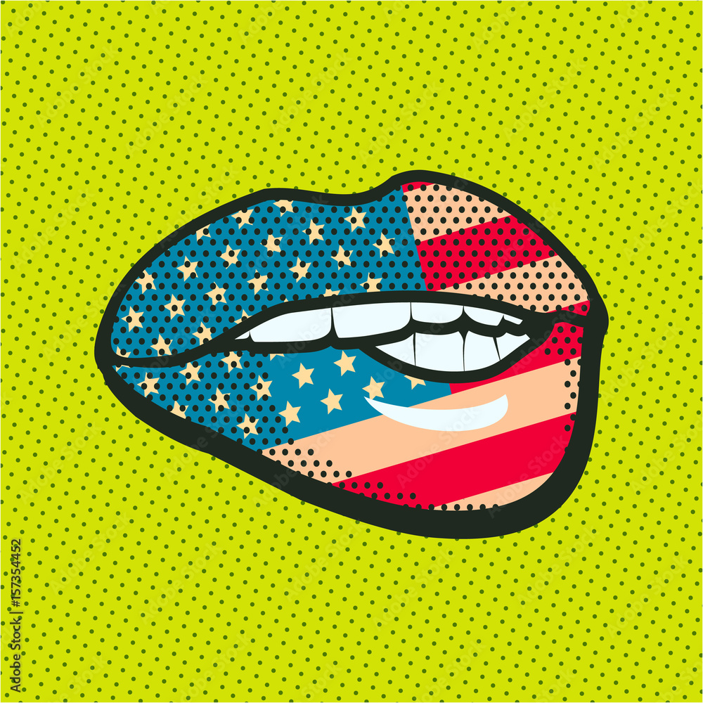 Fototapeta premium lip American flag