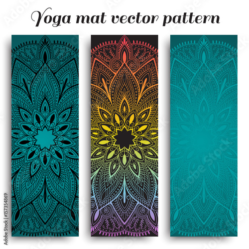 Set of yoga mat vector pattern