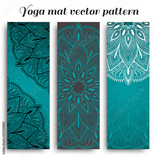 Set of yoga mat vector pattern