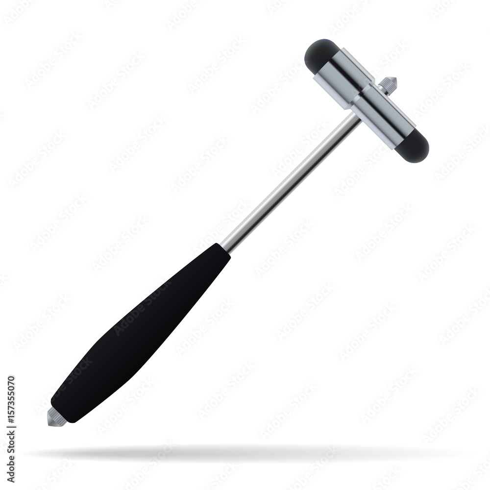 Neurological hammer. Medical instrument used to test reflexes. A realistic image. Isolated object. Vector Neurological hammer. Medical instrument used to test reflexes. A realistic image. Isolated object. Vector