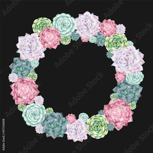 Succulent wreath background