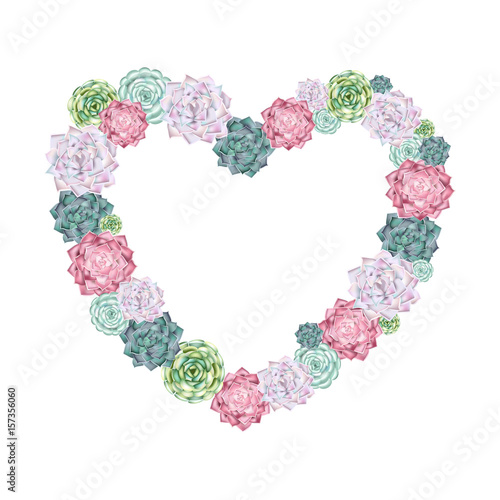 Heart shaped succulents wreath