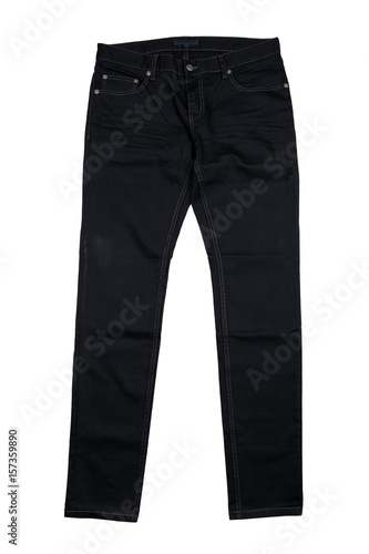 New black Jeans denim isolated on white background
