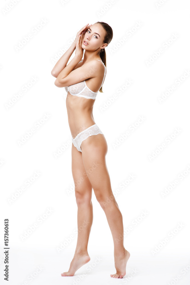 Beautiful female in white underwear Beautiful female in white underwear
